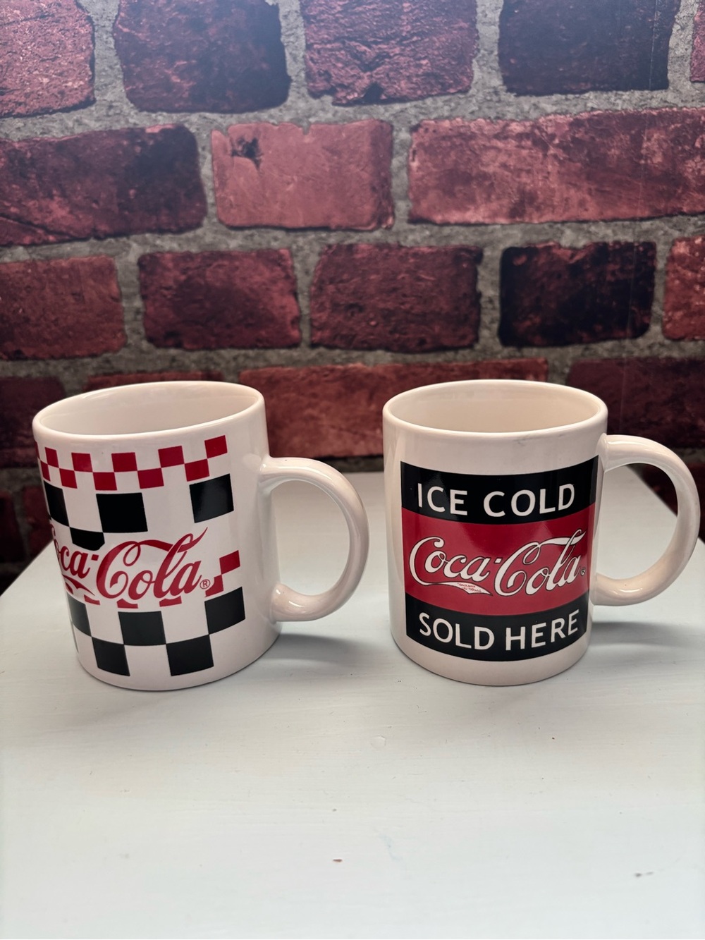 2 Coordinating COCA COLA Mugs 10oz plus 8 Oz